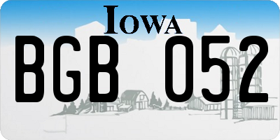 IA license plate BGB052