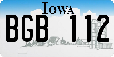 IA license plate BGB112