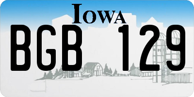 IA license plate BGB129
