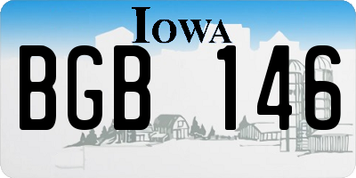 IA license plate BGB146