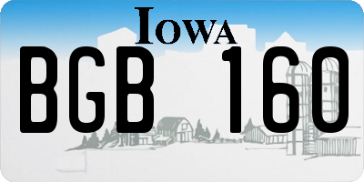 IA license plate BGB160