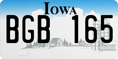 IA license plate BGB165