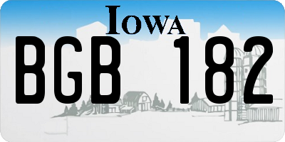 IA license plate BGB182
