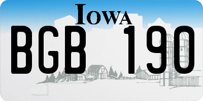 IA license plate BGB190