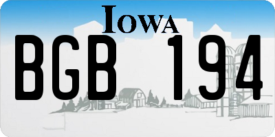 IA license plate BGB194