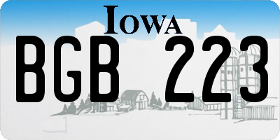 IA license plate BGB223
