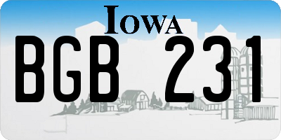 IA license plate BGB231