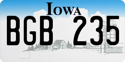 IA license plate BGB235