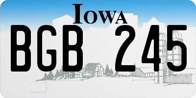 IA license plate BGB245