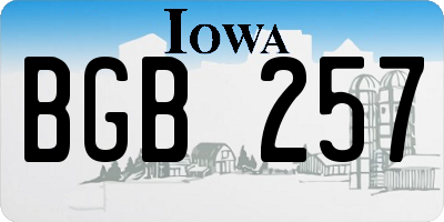 IA license plate BGB257