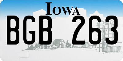 IA license plate BGB263