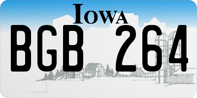 IA license plate BGB264