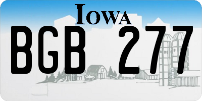 IA license plate BGB277