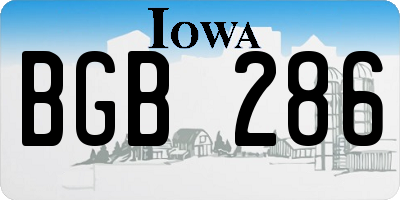 IA license plate BGB286