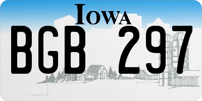 IA license plate BGB297