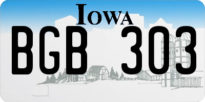 IA license plate BGB303