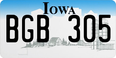 IA license plate BGB305