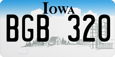 IA license plate BGB320