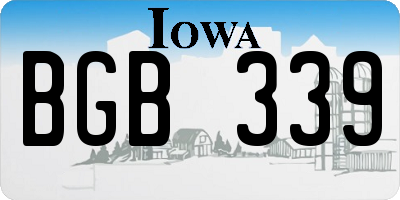 IA license plate BGB339