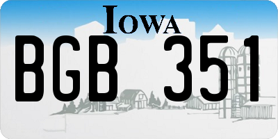 IA license plate BGB351
