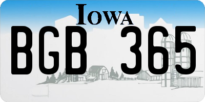 IA license plate BGB365