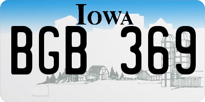 IA license plate BGB369