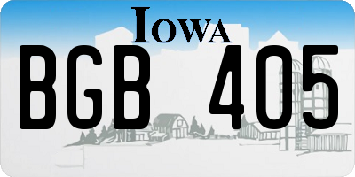IA license plate BGB405
