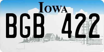 IA license plate BGB422