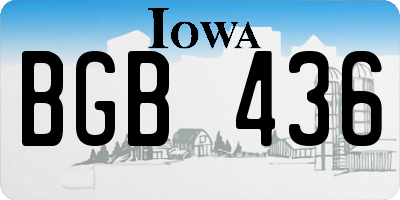 IA license plate BGB436