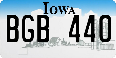 IA license plate BGB440
