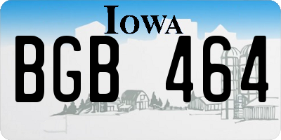 IA license plate BGB464
