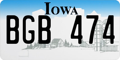 IA license plate BGB474