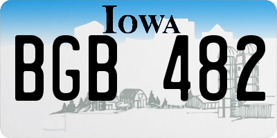IA license plate BGB482