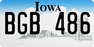 IA license plate BGB486