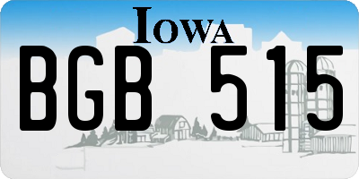 IA license plate BGB515