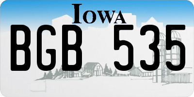 IA license plate BGB535