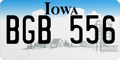 IA license plate BGB556