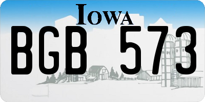 IA license plate BGB573