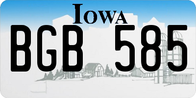 IA license plate BGB585