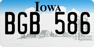 IA license plate BGB586