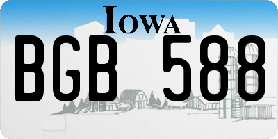 IA license plate BGB588