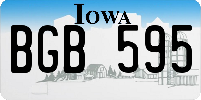 IA license plate BGB595