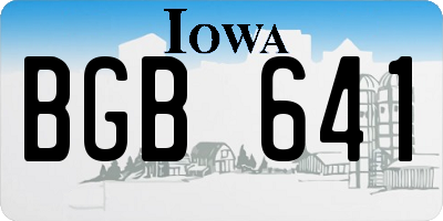 IA license plate BGB641