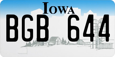 IA license plate BGB644