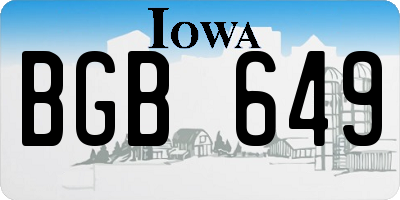 IA license plate BGB649