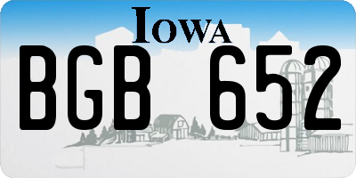 IA license plate BGB652