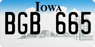 IA license plate BGB665