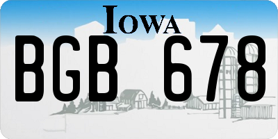 IA license plate BGB678