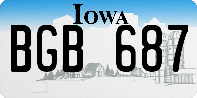 IA license plate BGB687