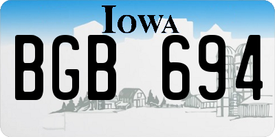 IA license plate BGB694